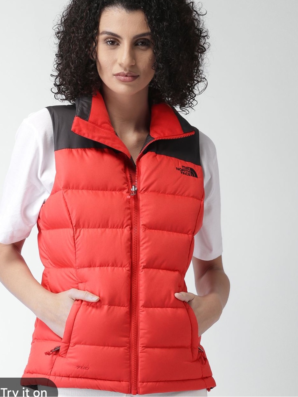 The North Face 700 Goose Down Red Sleeveless Puffer Vest Women’s Size Medium